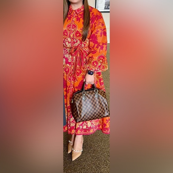 printed woven midi dress ✨ - Picture 4 of 5